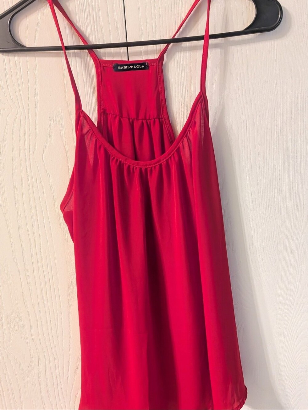 BASILE & LOLA Red Spaghetti-Strap Women's Tank Top